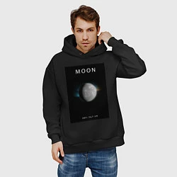 Толстовка оверсайз мужская Moon Луна Space collections, цвет: черный — фото 2