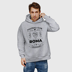Толстовка оверсайз мужская Roma: Football Club Number 1 Legendary, цвет: меланж — фото 2