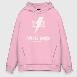 Мужское худи оверсайз Белые шрамы лого винтаж