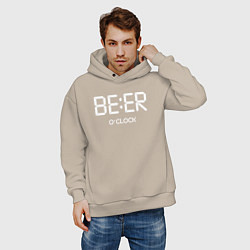 Толстовка оверсайз мужская Beer oclock Пивной час, цвет: миндальный — фото 2