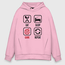 Мужское худи оверсайз Eat - Sleep - Final Fantasy - Repeat