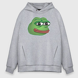 Мужское худи оверсайз Пепе Лягушонок доволен