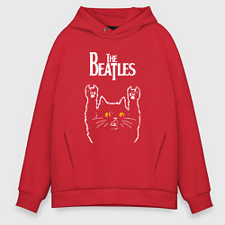 Мужское худи оверсайз The Beatles rock cat