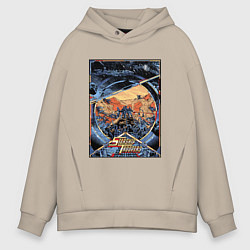 Мужское худи оверсайз Звездный десант в квадрате