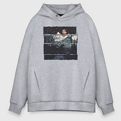 Мужское худи оверсайз Внедорожник и медведь