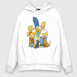 Мужское худи оверсайз Семейка Симпсонов встречает Новый Год!