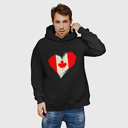 Толстовка оверсайз мужская Сердце - Канада, цвет: черный — фото 2