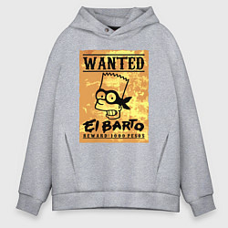 Мужское худи оверсайз Розыск - Барт Симпсон - вознаграждение гарантирова