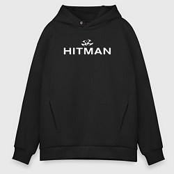 Толстовка оверсайз мужская Hitman - лого, цвет: черный