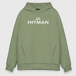 Толстовка оверсайз мужская Hitman - лого, цвет: авокадо