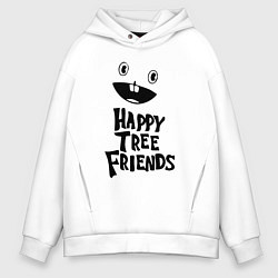 Толстовка оверсайз мужская Happy Three Friends - LOGO, цвет: белый