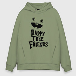 Толстовка оверсайз мужская Happy Three Friends - LOGO, цвет: авокадо