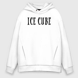 Толстовка оверсайз мужская Ice Cube - logo, цвет: белый