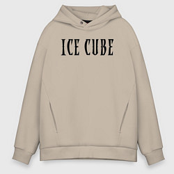 Толстовка оверсайз мужская Ice Cube - logo, цвет: миндальный