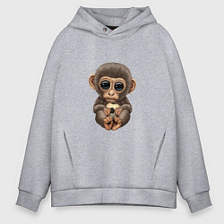 Мужское худи оверсайз Футбол - Обезьянка