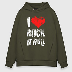 Мужское худи оверсайз I Love Rock N Roll