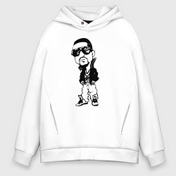 Толстовка оверсайз мужская Kanye west - персонаж, цвет: белый