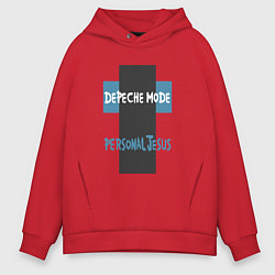 Толстовка оверсайз мужская Depeche Mode - Personal Jesus, цвет: красный