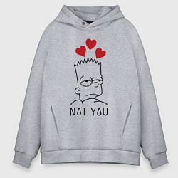 Мужское худи оверсайз Bart Simpson - not you!