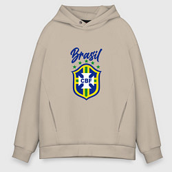 Толстовка оверсайз мужская Brasil Football, цвет: миндальный