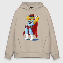 Толстовка оверсайз мужская Duffman - Simpsons, цвет: миндальный