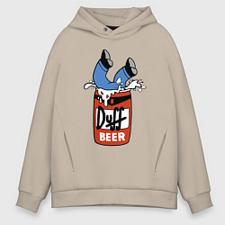 Мужское худи оверсайз Duff beer - любимое пиво Гомера Симпсона