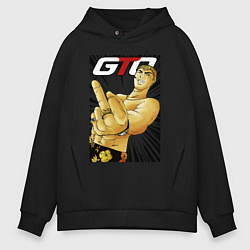 Толстовка оверсайз мужская Onizuka fuck, цвет: черный