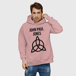 Толстовка оверсайз мужская John Paul Jones - Led Zeppelin - legend, цвет: пыльно-розовый — фото 2