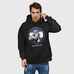 Толстовка оверсайз мужская Krav-maga emblem tiger, цвет: черный — фото 2