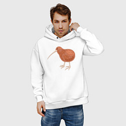 Толстовка оверсайз мужская Птица киви, цвет: белый — фото 2