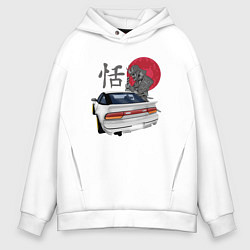 Толстовка оверсайз мужская NIssan 180SX Samurai JDM, цвет: белый