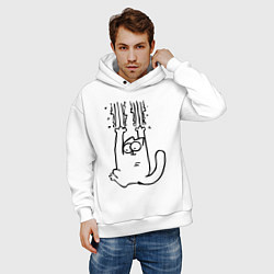Толстовка оверсайз мужская Кот Саймона, цвет: белый — фото 2