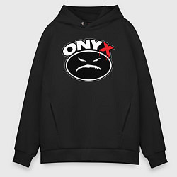 Мужское худи оверсайз Onyx - black logo