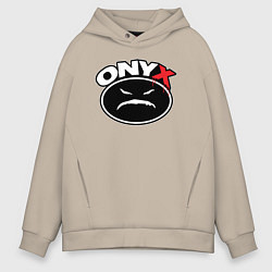 Мужское худи оверсайз Onyx - black logo