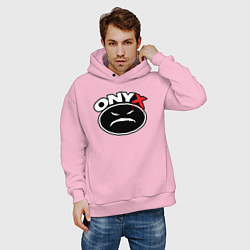 Толстовка оверсайз мужская Onyx - black logo, цвет: светло-розовый — фото 2