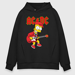 Мужское худи оверсайз AC DC Барт Симпсон