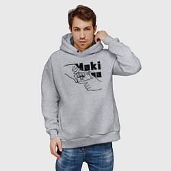 Толстовка оверсайз мужская Глаза Макимы, цвет: меланж — фото 2