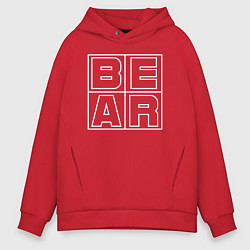 Толстовка оверсайз мужская Огромное лого BEAR, цвет: красный