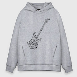 Мужское худи оверсайз Гитара из нот