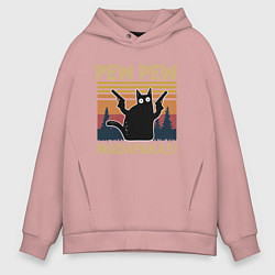 Мужское худи оверсайз Кот с пистолетами - Madafakas