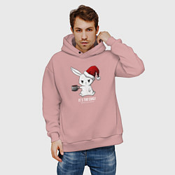 Толстовка оверсайз мужская Bunny its too early, цвет: пыльно-розовый — фото 2
