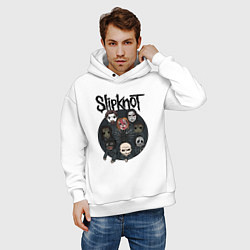 Толстовка оверсайз мужская Slipknot art fan, цвет: белый — фото 2