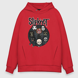 Толстовка оверсайз мужская Slipknot art fan, цвет: красный