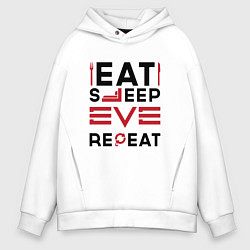 Мужское худи оверсайз Надпись: eat sleep EVE repeat