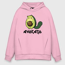 Толстовка оверсайз мужская Avocado - AvoCATo - Joke, цвет: светло-розовый