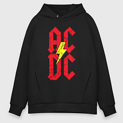 Толстовка оверсайз мужская AC DC logo, цвет: черный
