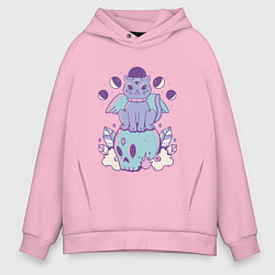 Мужское худи оверсайз Кот с крыльями в готическом стиле