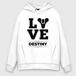 Толстовка оверсайз мужская Destiny love classic, цвет: белый