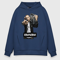 Толстовка оверсайз мужская Eminem boombox, цвет: тёмно-синий
