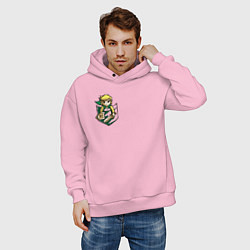 Толстовка оверсайз мужская Линк в кармане с мечом, цвет: светло-розовый — фото 2